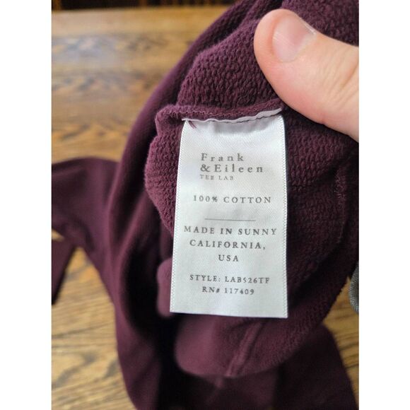 FRANK & EILEEN The Boyfriend Crew Neck Sweatshirt In Burgundy Sz Medium - Picture 4 of 5